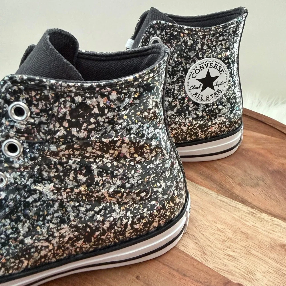 Converse Chuck Taylor All‎ Star High Top Glitter Sparkle Sneakers Youth Size 6